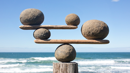 rock balancing representing mind-body balance