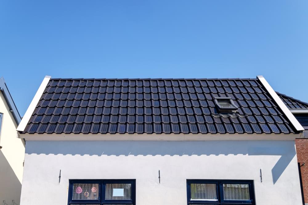 Solar Roof Tiles Used For A Sustainable House