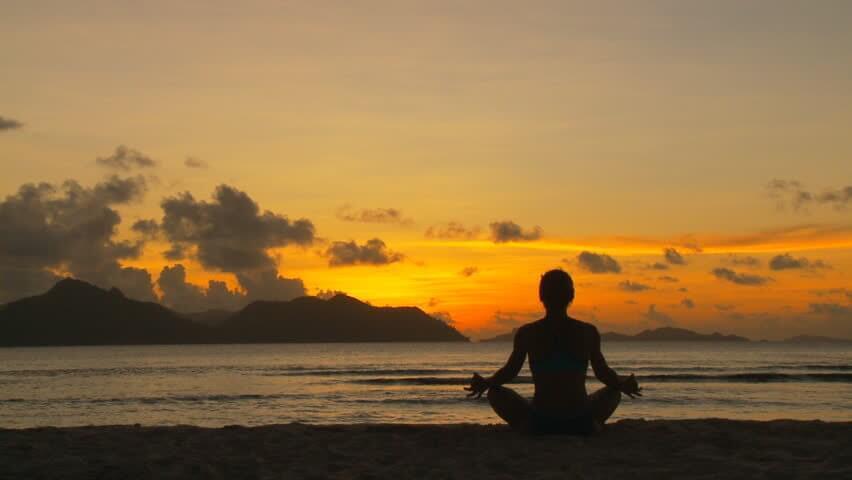 Peaceful Sunset Meditation On The Beach