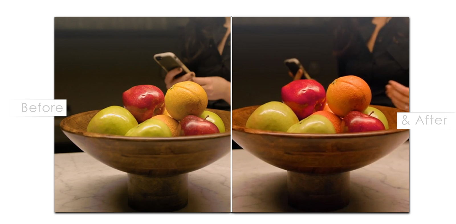 Before And After Pictures of Fruits Using Ketra Lighting