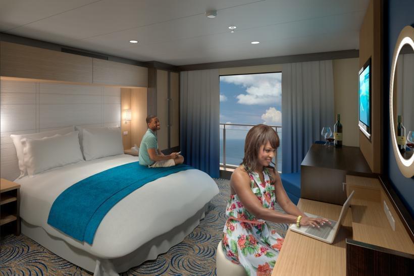 Couple In A Cruise Ship With Virtual Balcony To Create A Mindful Atmosphere